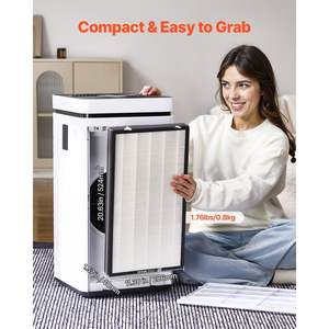 Filtre de remplacement compact et léger H13 2-en-1 pour purificateur d'air, facile à installer, charbon actif, purificateur non tissé pour la maison - Product Image 4