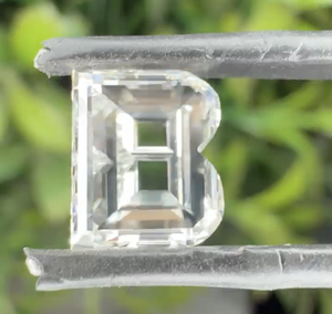Diamant synthétique blanc cultivé en laboratoire, sur mesure, initiales B, qualité E VVS VS, certifié IGI, taille fantaisie, pour la fabrication de bijoux, RAAMAA - Product Image 2
