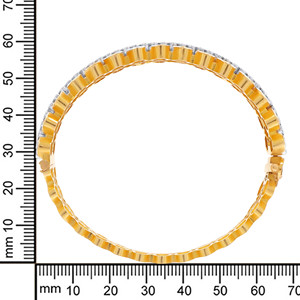 Elegant Yellow Gold 14K Women's <b>Bangle</b> <b>Bracelet</b> Lab Grown Diamond Teardrop Gemstones Leaf Motifs Luxurious Pav Detailing - Product Image 4