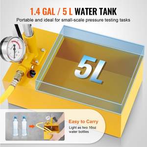 Valvola singola idraulica manuale Tester pressione acqua Kit 1.4 Gal serbatoio acqua 3 ft tubo 1/2 pollici connettore filettatura esterna pompa - Product Image 4