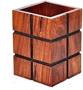 Porte-stylos et crayons en bois avec logo personnalisé, bicolore, pour le bureau, prix de gros, fabriqué en Inde - Product Image 2