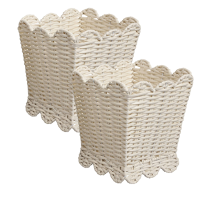 Versatile Rattan Waste <b>Bin</b>, Scalloped Rattan Basket For Home & Office Natural Trash Can With Handle Vietnam Export Quality - Product Image 4