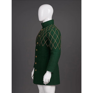 Abrigo Gambeson Medieval Verde con Costuras en Contraste, Acolchado, de Algodón Grueso, para Reenactment, Traje de Guerrero Protector - Product Image 2