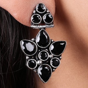Large Quantity Wholesale Oxidized <b>Silver</b> Multi Stone <b>Dangle</b> <b>Earrings</b> for Women | Direct Factory Manufacturer Hot Selling Stock - Product Image 4