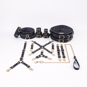 High Quality Genuine Leather Vintage Heavy Duty Restraints 16Pcs Sets Custom OEM <b>Bondage</b> <b>Kits</b> Adult Exotic Sex Products - Product Image 6