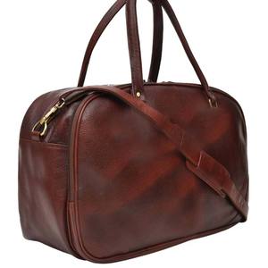 Sac de voyage en cuir véritable de luxe, couleur unie, durable - Product Image 1