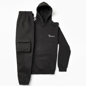 Conjunto de chándal 100% algodón para hombre |   Conjunto Deportivo de Sudadera con Capucha Gruesa y Pantalones Jogger, Personalizado, al por Mayor, de Felpa, Secado Rápido, Transpirable, Informal - Product Image 4