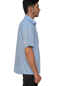 Camisa de Vestir para Hombre, Otoño, Cuello Mao, Manga Larga, Casual, Elegante, para Trabajo, Colores Sólidos, Mezcla de Algodón, Transpirable, Corte Ajustado - Product Image 3