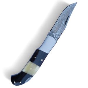 Cuchillos Plegables Personalizados Hechos a Mano con Hoja de Acero de Damasco, Cuchilla Afilada, Herramienta de Bolsillo para Caza, Camping, Senderismo y Uso Diario - Product Image 2