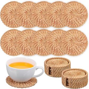 Round Rattan <b>Coaster</b> Handwoven <b>Drink</b> <b>Coaster</b> for Home Kitchen Bar Eco Friendly Wholesale Manufacturer in Vietnam - Product Image 2