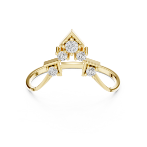Anillos minimalistas de oro macizo de 14k con diamantes de corte redondo para mujer, para regalo, compromiso, aniversario, boda - Product Image 1