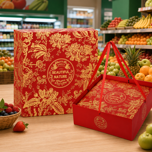 Customizable Eco-Friendly Biodegradable Custom Paper Box Lid Base <b>Red</b> Gold-Stamped Laminate Offset Printing Corrugated Paper - Product Image 3