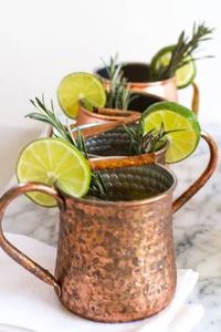 Copper Moscow mule mug set for stylish gourmet beverage events hammered finish metal cups durable reusable party mugs - Product Image 3