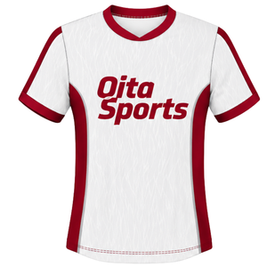 Maillot de rugby rouge et blanc à manches courtes, col en V, uniforme d'équipe personnalisé, respirant, pour l'entraînement, vêtements de sport athlétiques, chemise de performance - Product Image 1