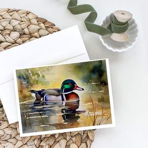 Lunatique A7 Taille 5x7 Canard en bois Cartes vierges Lot de 8 avec enveloppes Cartes de voeux - Product Image 2