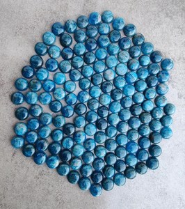 Apatita neón redonda, cabujón con base plana, calidad A+, piedra preciosa suelta calibrada para la fabricación de joyas - Product Image 3