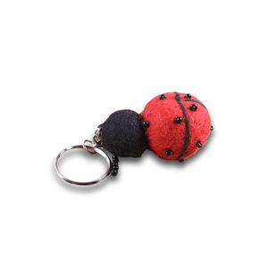 Ladybug Felt Plush Key <b>Ring</b> Cute Keychain for Ladies - Product Image 1