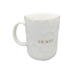 Luxury Bellezza Mozzafiato Ceramic Mug with Gift Box Gold Rim Embossed Porcelain Coffee <b>Cup</b> <b>Set</b> for Business Gift - Product Image 1