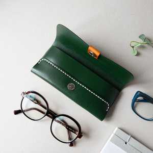 Nueva Funda de Gafas de Cuero Genuino, Estuche de Lujo para Gafas, Bolsa para Gafas de Sol de Cuero de Grano Completo, Venta al Por Mayor, Fabricante LGC-0038 - Product Image 2