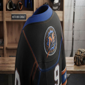 Maillot de hockey sur glace à manches courtes, design drapeau, séchage rapide, respirant, en polyester, pour entraînement et matchs d'équipe, commandes en gros pour équipes - Product Image 5