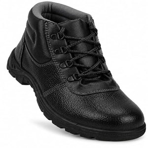 Men's Steel Toe Safety Shoes Leather Upper Rubber Outsole Lace-up <b>Waterproof</b> Breathable Mesh Lining Black Construction <b>Work</b> - Product Image 6