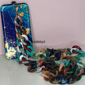 Chaîne en résine faite à la main, bijoux fantaisie élégants, collier en résine coloré, léger, durable, tendance pour femmes et filles, Tradebyd - Product Image 5