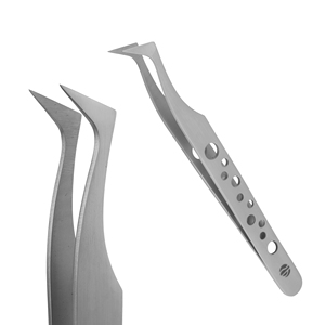 Pinzas para Pestañas con Agarre Circular, Herramientas para Pestañas de Acero Inoxidable Antimagnéticas, Duraderas, Personalización Disponible, Stahlmann Pro Punta Fina - Product Image 2
