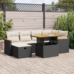 Ensemble de canapés de jardin noir et blanc - Product Image 1