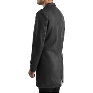 Abrigo de Cuero Negro Premium para el Invierno, Diseño Elegante, Comodidad Superior y Estilo Moderno para Hombres, Ropa para Clima Frío - Product Image 5