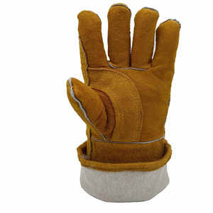 New Trending Product Custom Logo Cowhide Leather Welder Working <b>Gloves</b> Soft Comfortable Daily Use High Visibility Welding <b>Gloves</b> - Product Image 4