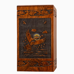 Handcrafted birds wave urn & Natural Wood Cremation Urn Blue Epoxy Ashes <b>Box</b> Artistic Funeral <b>Memorial</b> <b>Keepsake</b> by AYAANS - Product Image 4