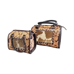 Sac à main de luxe en cuir véritable style western, imprimé animal marron, avec fermeture éclair – Meilleure vente - Product Image 1