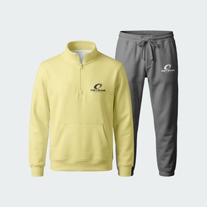 Conjunto Deportivo Informal de Color Sólido con Sudadera de Cierre de Cremallera y Pantalones Grises, Ropa Deportiva de Manga Larga para Otoño - Product Image 1