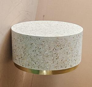 Mesa con Incrustaciones de Hueso de ILAHI, Diseño Moderno con Detalles de Ágata, Almacenamiento Portátil, Muebles para el Hogar - Product Image 2