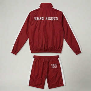 Custom Logo <b>Men's</b> 2 Piece Short Tracksuit Set Nylon Windbreaker <b>Jacket</b> And Shorts Set <b>Summer</b> Streetwear Color Block Track Suit - Product Image 2