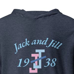 เสื้อสวมหัวแขนยาวมีฮู้ดแจ็คแอนด์จิลพร้อมลายพิมพ์ตัวอักษรสีน้ำเงิน เสื้อเชิ้ตลำลองเนื้อนุ่มระบายอากาศได้ดีสำหรับแฟชั่นในชีวิตประจำวัน - Product Image 5
