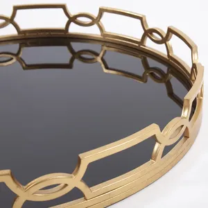 Luxury Gold Metal Handicraft <b>Tray</b> Home Office Decoration Modern Multi-functional Stainless Steel Premium Serving Collection - Product Image 2