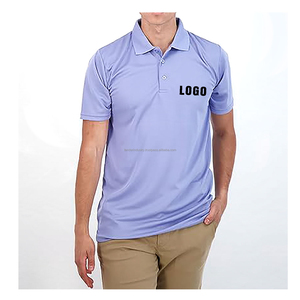 Camiseta Polo de estilo moderno para hombre, tela de punto antiarrugas de algodón suave bordada de Color sólido para mayor comodidad - Product Image 2
