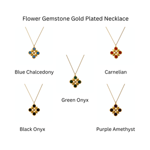 Collier pour femme vintage en laiton plaqué or avec pendentif trèfle en améthyste violette sertie de quatre pierres et chaîne à maillons réglable - El Joyero - Product Image 5