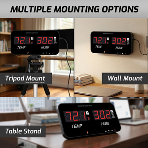 Hygromètre numérique, thermomètre, moniteur de température et d'humidité de haute précision avec alarmes sonores et visuelles et sortie 3,5 mm - Product Image 6