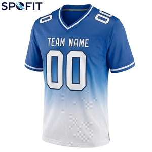 Maillots de football américain personnalisés pour hommes, col en V, sublimation dégradée, vente en gros, vêtements d'équipe, t-shirts de football pour garçons - Product Image 3