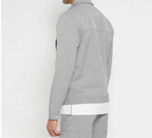 Veste et pantalon coupe-vent décontractés à capuche en nylon épais tissé Softshell d'hiver à logo personnalisé ensemble deux pièces survêtement pour hommes - Product Image 4