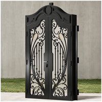 Porte en fer forgé sur mesure, porte d'entrée en fer forgé, porte d'entrée décorative en métal pour villas, maisons de luxe et propriétés de luxe