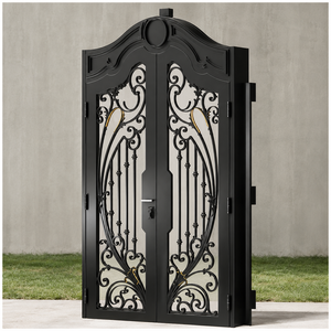 Puerta de Hierro Forjado Personalizada, Puerta de Entrada Decorativa de Metal para Villas, Mansiones y Propiedades de Lujo - Product Image 1