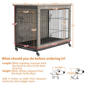 Casa para Mascotas Resistente de 23 Pulgadas, Color Gris, Material de PVC y MDF, para Perros de Raza Pequeña y Mediana, Mueble Duradero para Sala de Estar o Dormitorio - Product Image 2
