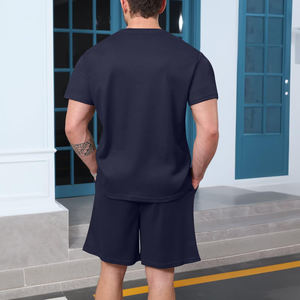 Conjunto Deportivo Corto de Verano para Hombre, Estilo Vintage, Transpirable, de Secado Rápido, Ligero, Informal, de 2 Piezas, Camiseta y Pantalones Cortos - Product Image 2