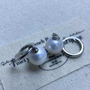 ต่างหูมุกน้ำจืดธรรมชาติจูจี้ ขนาด 9-10 มม. แสงเงางาม ตัวเรือนเงินแท้ S925 แบบห่วงกลม ถอดประกอบได้ ใช้ได้หลายแบบ ดีไซน์ห้อยระย้า - Product Image 4