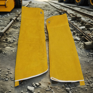 Gants de sécurité industrielle en cuir de vache fendu multicolore EN388 certifiés anti-coupure pour le travail résistant au feu - Product Image 1