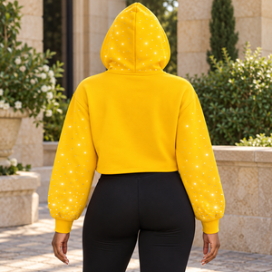 Vêtements personnalisés de la sororité grecque Sigma Gamma Rho, sweat-shirt à capuche court avec strass, accessoires grecs - Product Image 4