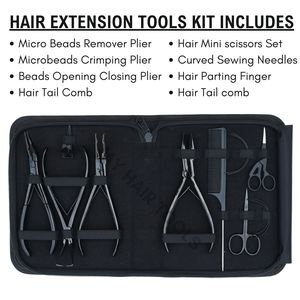 Kit d'outils pour extensions capillaires, direct usine, avec pince à micro-perles, pince à ouvrir et fermer les perles, outil de séparation des mèches et peigne - Product Image 2